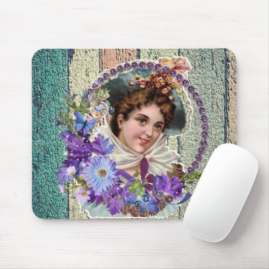 Bläserne Blume Vintag Lady Mouse Pad! Mousepad (Mit Mouse)