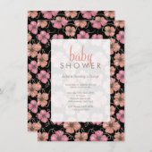 Bläserne Blumenmuster Kinderdusche laden ein Einladung (Vorne/Hinten)