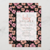 Bläserne Blumenmuster Kinderdusche laden ein Einladung (Vorne/Hinten)