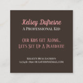 Bläserne Blüte der Kinderkarte Quadratische Visitenkarte (Rückseite)