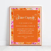 Bläserne Blütendusche (pink & orange) Zeitkapsel Poster