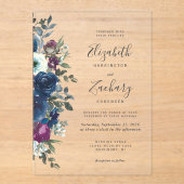 Bläserne Blütenpflaume Acryleinladungen (Vorderseite)