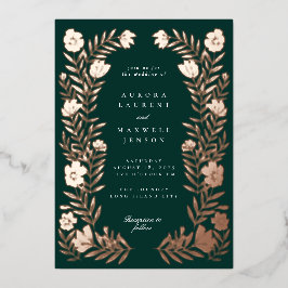 Bläserne botanische Rahmenhochzeit Folieneinladung