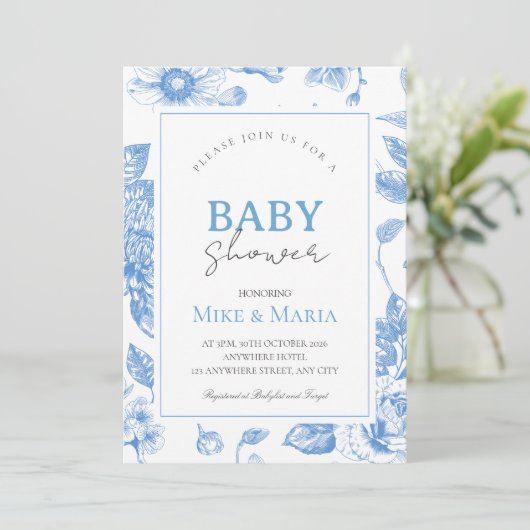 Bläserne Boy Baby Einladung (Stehend Vorderseite)