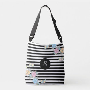 Bläserne Butterfly-Monogram, schwarz Tragetaschen Mit Langen Trägern