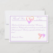 Bläserne Elegant, hell Rosa und Mauve Wedding Dankeskarte (Vorderseite)