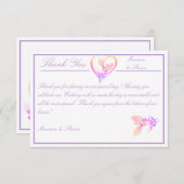 Bläserne Elegant, hell Rosa und Mauve Wedding Dankeskarte (Vorne/Hinten)