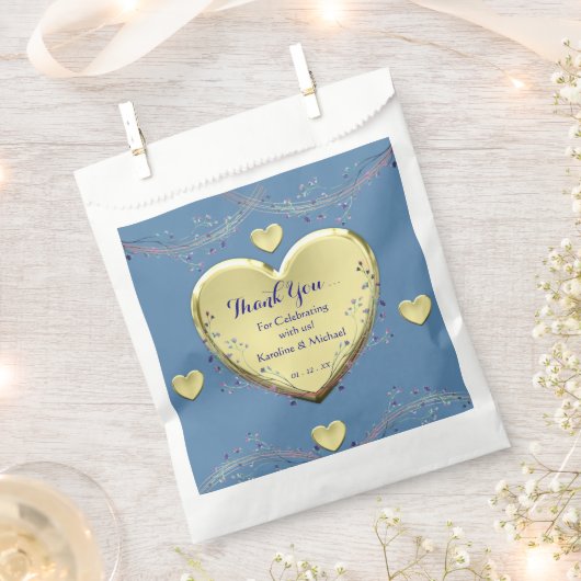 Bläserne Elegante Blue Wedding Party Geschenktütchen (Ausgeschnitten)