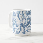 Bläserne Elegante Englische Hütte Blaues Land Kaffeetasse (Vorderseite Links)