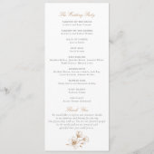 Bläserne Elegante Vintag Botanische Hochzeit Programm (Rückseite)