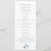 Bläserne Elegante Vintag Botanische Hochzeit Programm (Rückseite)