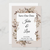 Bläserne Eleganz Save the Date Einladung (Vorne/Hinten)