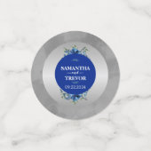 Bläserne Eleganz und metallische Silberblüten Konfetti (Klein Vorderseite)