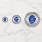 Bläserne Eleganz und metallische Silberblüten Konfetti (Vorderseiten)