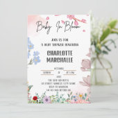 Bläserne Frühlingsdusche - Baby in Bloom! Einladung (Stehend Vorderseite)