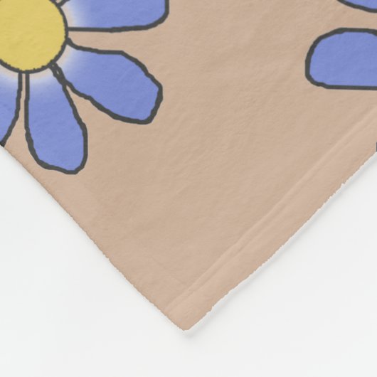 Bläserne, grafische Blüten in beliebiger Farbe Fleecedecke (Ecke)