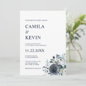 Bläserne Hochzeit der Blaublume Einladung (Stehend Vorderseite)