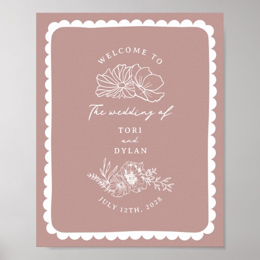 Bläserne Hochzeitsfeier an der Grenze Pink Poster (Vorne)