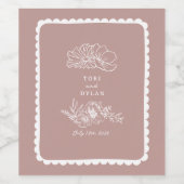 Bläserne Hochzeitsfeier an der Grenze Pink Weinetikett (Einzelnes Label)