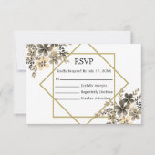 Bläserne Hochzeitskarte für Goldrahmen RSVP Karte (Vorderseite)