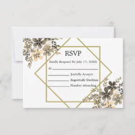 Bläserne Hochzeitskarte für Goldrahmen RSVP Karte