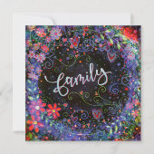 Bläserne Hübsche Lila Whimsikfamilie Dankeskarte (Vorderseite)