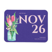 Bläserne Lila Hochzeit & Blush Hochzeit Sichern Si Magnet (Horizontal)