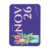 Bläserne Lila Hochzeit & Blush Hochzeit Sichern Si Magnet (Vertikal)