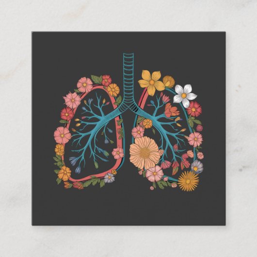 Bläserne Lunge Vector Illustration Geschenk Quadratische Visitenkarte (Vorderseite)