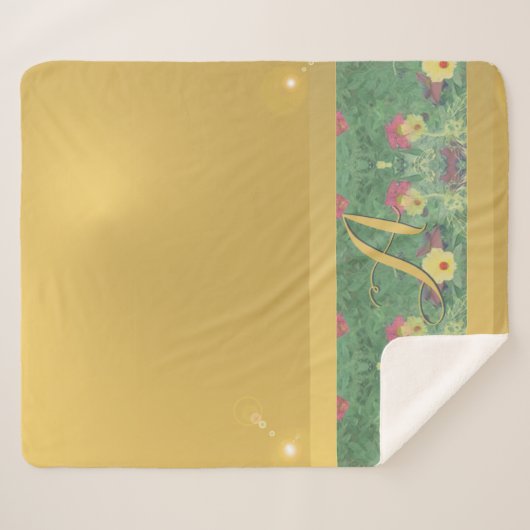 Bläserne Messinglasche Monogram Sherpa Blanket Sherpadecke (Vorderseite (Horizontal))