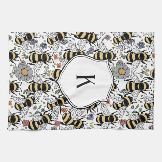 Bläserne Monogram Geschirrtuch (Horizontal)