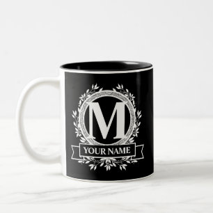 Bläserne Monogramm-Design Zwei-Ton-Kaffee-Tasse Zweifarbige Tasse