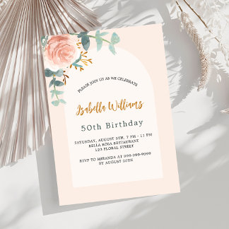 Bläserne Rose Goldröte Geburtstag Einladung