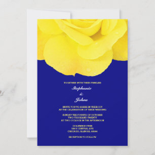 Bläserne Rose Yellow Navy Blue Spring Wedding 2024 Einladung