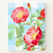 Bläserne Rote Rose Blue Buffalo Kariertes Monogram Notizblock (Rückseite)