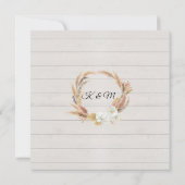 Bläserne Rustikale Holzpampas Palm Foliage Hochzei Einladung (Rückseite)