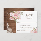 Bläserne rustikale Rose mit blauer Holzfarbe UAWG Einladung (Vorne/Hinten)