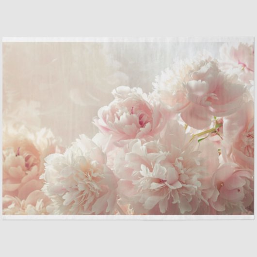 Bläserne Vintage Peoniten im Blütenrückgang Seidenpapier (Vorderseite)