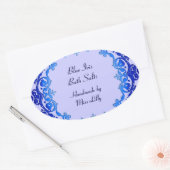 Bläserne Vintage Seife oder Farbmarkierungen Blau Ovaler Aufkleber (Umschlag)