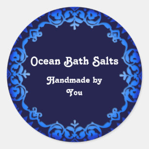 Bläserne Vintage Seife oder Farbmarkierungen Blau Runder Aufkleber