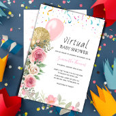 Bläserne virtuelle Babydusche Einladung