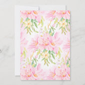 Bläserne Wasserfarbe Botanisches Rosa Kinderdusche Einladung (Rückseite)