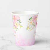 Bläserne Wasserfarbe Botanisches Rosa Kinderdusche Pappbecher (Links)