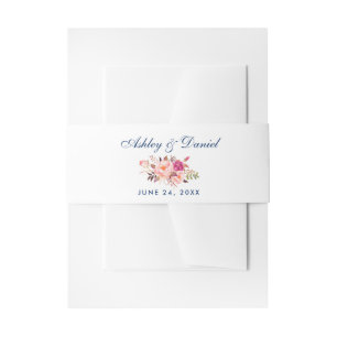 Bläserne Wasserfarbe Rosa blaue Hochzeit Einladungsbanderole