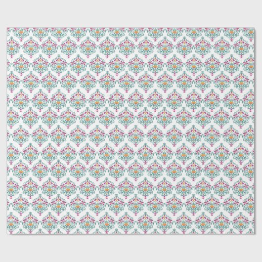 Bläserne Whimsy Moderne Damask Freude. Geschenkpapier (Flach)