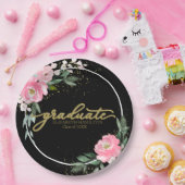 Bläserner Abitur-Party-Schwarz Pappteller (Party)