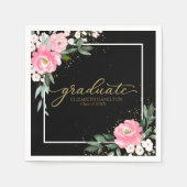 Bläserner Abitur-Party-Schwarz Serviette (Vorderseite)