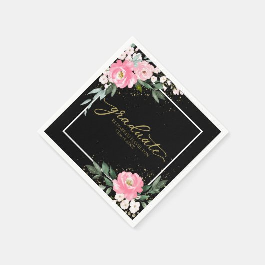 Bläserner Abitur-Party-Schwarz Serviette (Ecke)