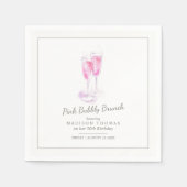 Bläserner Champagner-Event in Rosa Serviette (Vorderseite)