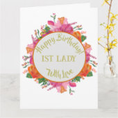 Bläserner Circle Banner 1. Lady Pastor's Ehefrau Karte (Gelbe Blume)